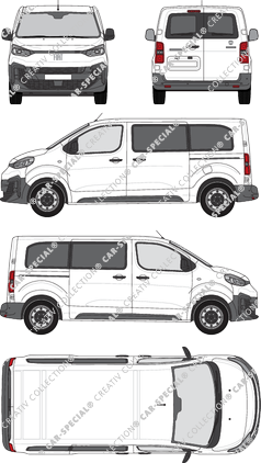 Fiat Scudo, minibus, L2 Mittel, Rear Wing Doors, 2 Sliding Doors (2024)