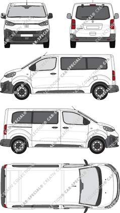 Fiat Scudo, minibus, L2 Mittel, Rear Flap, 1 Sliding Door (2024)