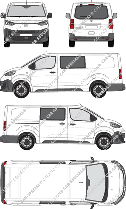 Fiat Scudo, furgone, L3 lang, vitre arrière, Doppelkabine, Rear Flap, 1 Sliding Door (2024)