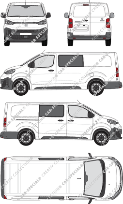 Fiat Scudo, furgone, L3 lang, Doppelkabine, Rear Wing Doors, 1 Sliding Door (2024)