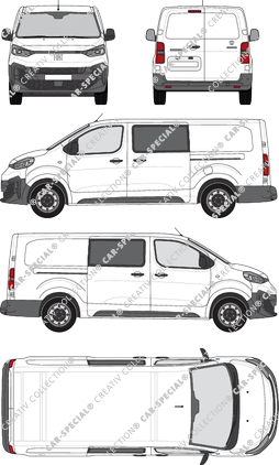 Fiat Scudo, furgone, L3 lang, Doppelkabine, Rear Wing Doors, 2 Sliding Doors (2024)