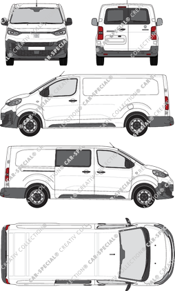 Fiat Scudo, Kastenwagen, L3 lang, teilverglast rechts, Heck vergl., Rear Wing Doors, 1 Sliding Door (2024)