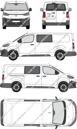 Fiat Scudo, furgone, L3 lang, vitre arrière, Doppelkabine, Rear Wing Doors, 1 Sliding Door (2024)