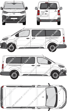 Fiat Scudo, minibus, L3 lang, Rear Wing Doors, 2 Sliding Doors (2024)