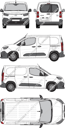 Fiat Doblò, van/transporter, L1, rear window, Rear Wing Doors, 2 Sliding Doors (2024)