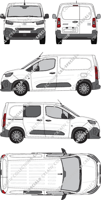 Fiat Doblò, Kastenwagen, L1, teilverglast rechts, Rear Wing Doors, 1 Sliding Door (2024)