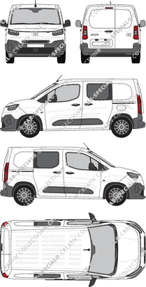 Fiat Doblò, furgone, L1, Doppelkabine, Rear Wing Doors, 2 Sliding Doors (2024)