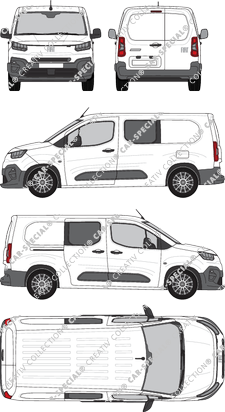 Fiat Doblò, van/transporter, L2, double cab, Rear Wing Doors, 1 Sliding Door (2024)