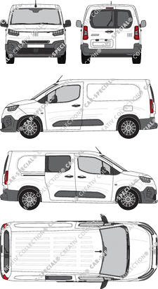 Fiat Doblò, van/transporter, L2, teilverglast rechts, Heck vergl., Rear Wing Doors, 1 Sliding Door (2024)