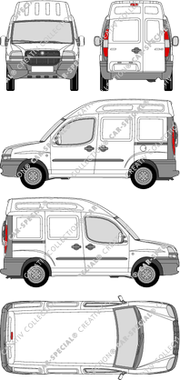 Fiat Doblò Cargo, furgone, Rear Wing Doors, 2 Sliding Doors (2004)