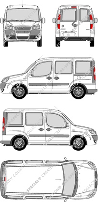 Fiat Doblò Cargo, furgone, Rear Wing Doors, 2 Sliding Doors (2006)