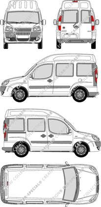 Fiat Doblò Cargo, van/transporter, high roof, Rear Wing Doors, 1 Sliding Door (2006)