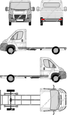 Fiat Ducato, Chasis para superestructuras, L4, paso de rueda largo, cabina individual (2006)