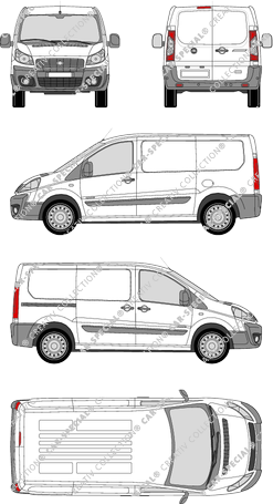 Fiat Scudo, van/transporter, L1H1, Rear Wing Doors, 1 Sliding Door (2007)