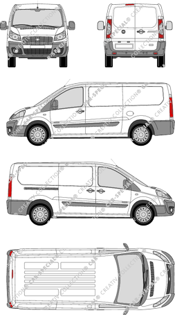 Fiat Scudo, furgone, L2H1, Rear Wing Doors, 1 Sliding Door (2007)
