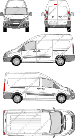 Fiat Scudo, furgón, L2H2, Rear Wing Doors, 2 Sliding Doors (2007)