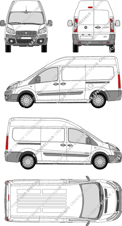 Fiat Scudo, fourgon, L2H2, Rear Wing Doors, 2 Sliding Doors (2007)