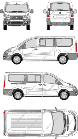 Fiat Scudo, microbús, L2H1, Rear Flap, 1 Sliding Door (2007)