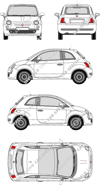 Fiat 500 Hatchback, 2007–2016 (Fiat_199)