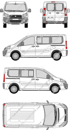 Fiat Scudo, microbús, L1H1, Rear Wing Doors, 2 Sliding Doors (2007)