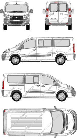 Fiat Scudo, microbús, L2H1, Rear Wing Doors, 1 Sliding Door (2007)