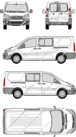 Fiat Scudo, minibus, L2H1, rear window, double cab, Rear Wing Doors, 2 Sliding Doors (2007)