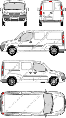 Fiat Doblò Cargo Maxi, Maxi, furgone, Rear Wing Doors, 1 Sliding Door (2009)