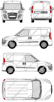 Fiat Doblò, furgone, L1H1, Rear Wing Doors, 2 Sliding Doors (2010)