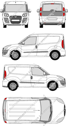 Fiat Doblò, furgone, L1H1, vitre arrière, Rear Flap (2010)