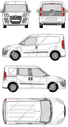 Fiat Doblò, Kastenwagen, L1H1, Heck verglast, rechts teilverglast, Rear Flap, 1 Sliding Door (2010)