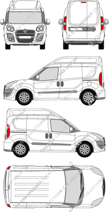 Fiat Doblò, furgone, L1H2, Rear Wing Doors, 2 Sliding Doors (2010)
