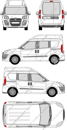 Fiat Doblò, van/transporter, L1H2, rear window, double cab, Rear Wing Doors, 2 Sliding Doors (2010)