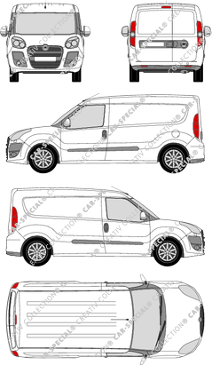 Fiat Doblò Maxi, Maxi, Kastenwagen, L2H1, Rear Wing Doors (2010)