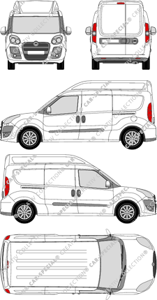 Fiat Doblò Maxi XL, Maxi XL, van/transporter, L2H2, Rear Wing Doors, 2 Sliding Doors (2010)