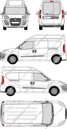 Fiat Doblò Maxi XL, Maxi XL, van/transporter, L2H2, rear window, Rear Wing Doors, 2 Sliding Doors (2010)