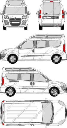 Fiat Doblò Maxi XL, Maxi XL, van/transporter, L2H2, Rear Wing Doors, 1 Sliding Door (2010)