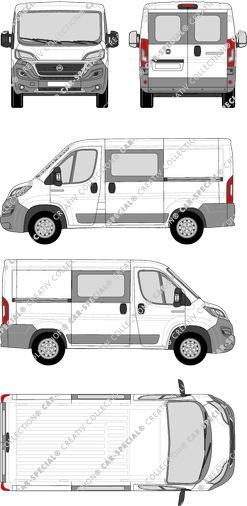 Fiat Ducato, van/transporter, L1H1, rear window, double cab, Rear Wing Doors, 2 Sliding Doors (2014)