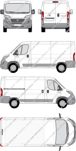 Fiat Ducato, van/transporter, L2H1, Rear Wing Doors, 1 Sliding Door (2014)