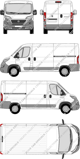 Fiat Ducato, van/transporter, L2H1, Rear Wing Doors, 2 Sliding Doors (2014)