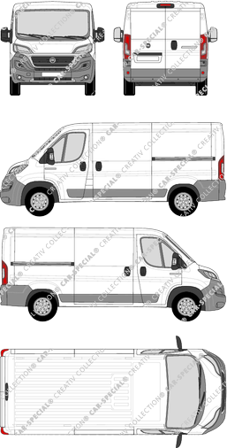 Fiat Ducato, furgone, L2H1, Rear Wing Doors, 2 Sliding Doors (2014)