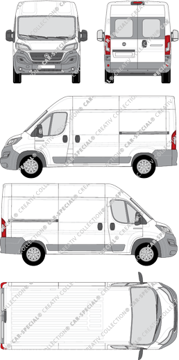 Fiat Ducato, van/transporter, L2H2, rear window, Rear Wing Doors, 2 Sliding Doors (2014)