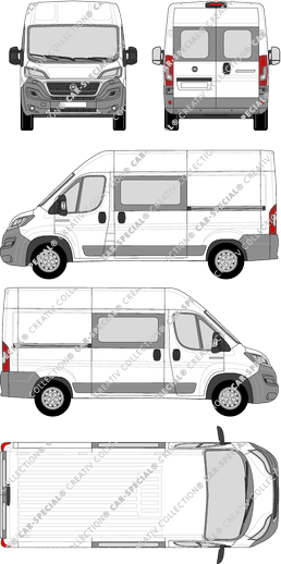 Fiat Ducato, Kastenwagen, L2H2, Heck verglast, Doppelkabine, Rear Wing Doors, 2 Sliding Doors (2014)