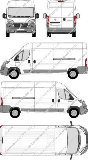 Fiat Ducato, furgone, L4H2, Rear Wing Doors, 2 Sliding Doors (2014)