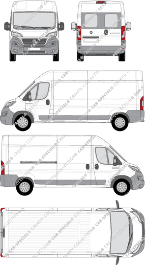 Fiat Ducato, van/transporter, L4H2, rear window, Rear Wing Doors, 1 Sliding Door (2014)