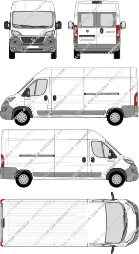 Fiat Ducato, van/transporter, L4H2, rear window, Rear Wing Doors, 2 Sliding Doors (2014)