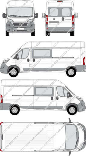 Fiat Ducato, van/transporter, L4H2, rear window, double cab, Rear Wing Doors, 2 Sliding Doors (2014)