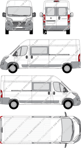 Fiat Ducato, fourgon, L4H2, Heck verglast, double cabine, Rear Wing Doors, 2 Sliding Doors (2014)