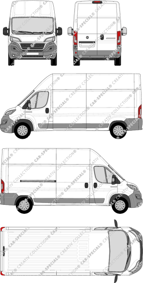 Fiat Ducato, van/transporter, L4H3, Rear Wing Doors, 1 Sliding Door (2014)