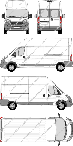 Fiat Ducato, van/transporter, L4H3, rear window, Rear Wing Doors, 2 Sliding Doors (2014)