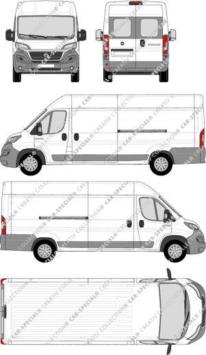 Fiat Ducato, van/transporter, L5H2, rear window, Rear Wing Doors, 2 Sliding Doors (2014)
